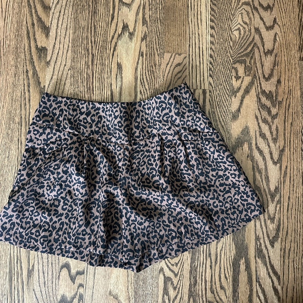 Loft Leopard Print Skort in Taupe and Black